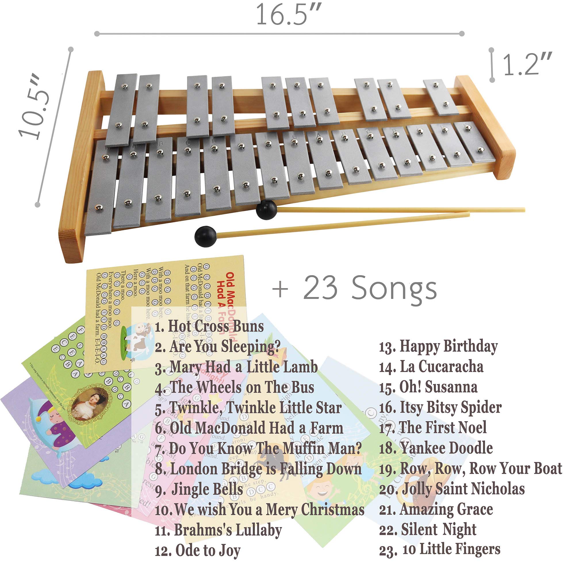 Amazon.com: Glockenspiel 25 Note - Chromatic Metal Xylophone